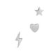 SET 3 PENDIENTES ESTRELLA - LUNA - RAYO Realizados en Plata de Ley 925 Son individuales, no son pares.